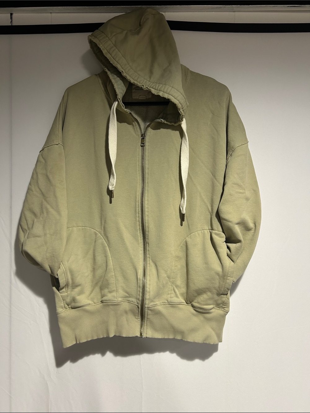 American Eagle Outfitters Light Olive Zip-Up Hoodie Jacket